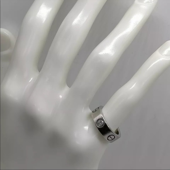 Cartier love ring platinum 1 diamond - Picture 10 of 14